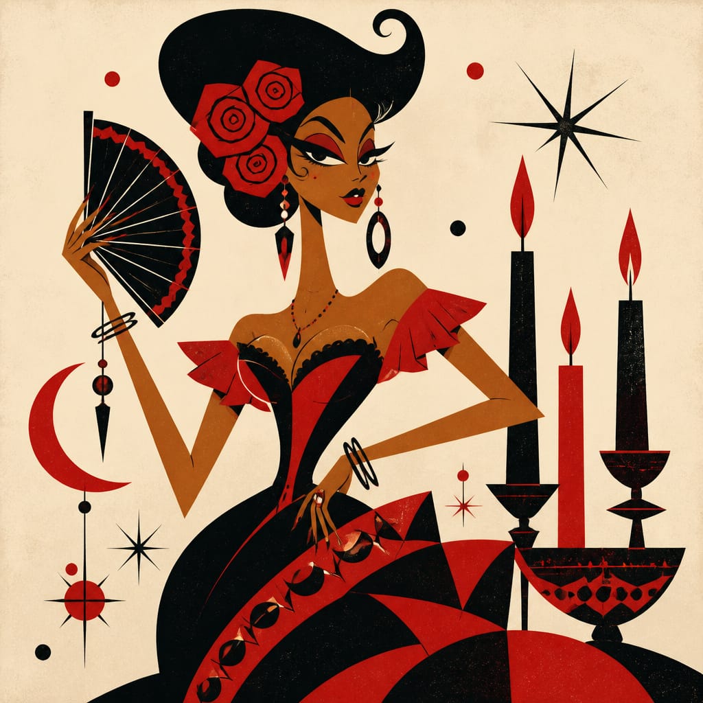 Devotional panel for the Brazilian goddess Pomba Gira